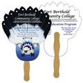 Digital Feather Fast Fan w/ Wooden Handle & 2 Sides Imprint (1 Day)